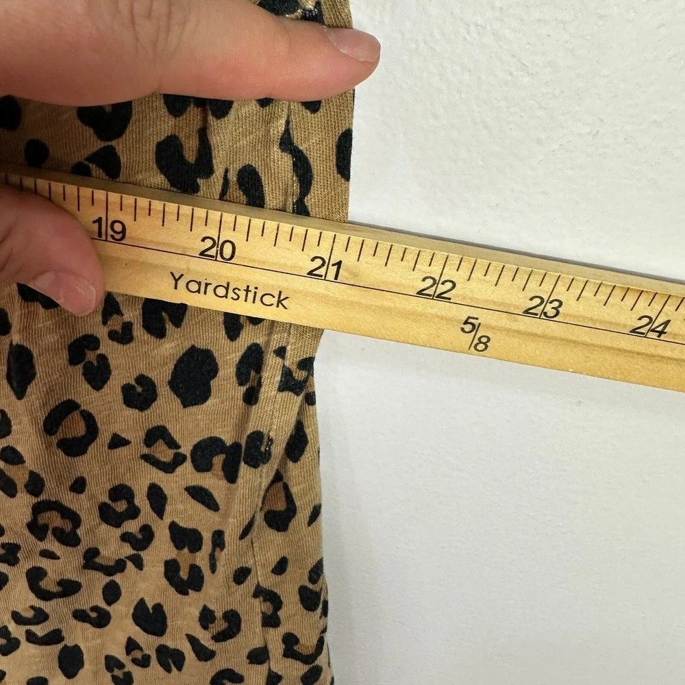 J.Crew Cheetah Animal Print Top Womens Large Brown Short‎ Sleeve Mob Wife Indie